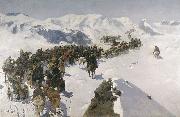 Franz Roubaud Count Argutinsky crossing the Caucasian range oil painting